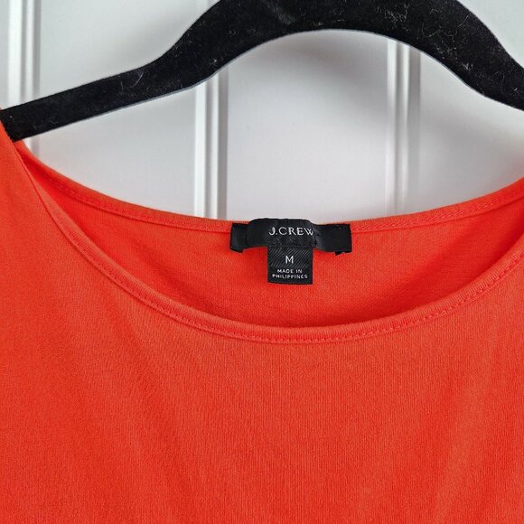 J Crew Orange Red Size M Ruffles Embroidered Blouse - Picture 3 of 4